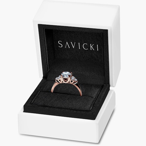 Pierścionek zaręczynowy Fairytale: różowe złoto, diamenty